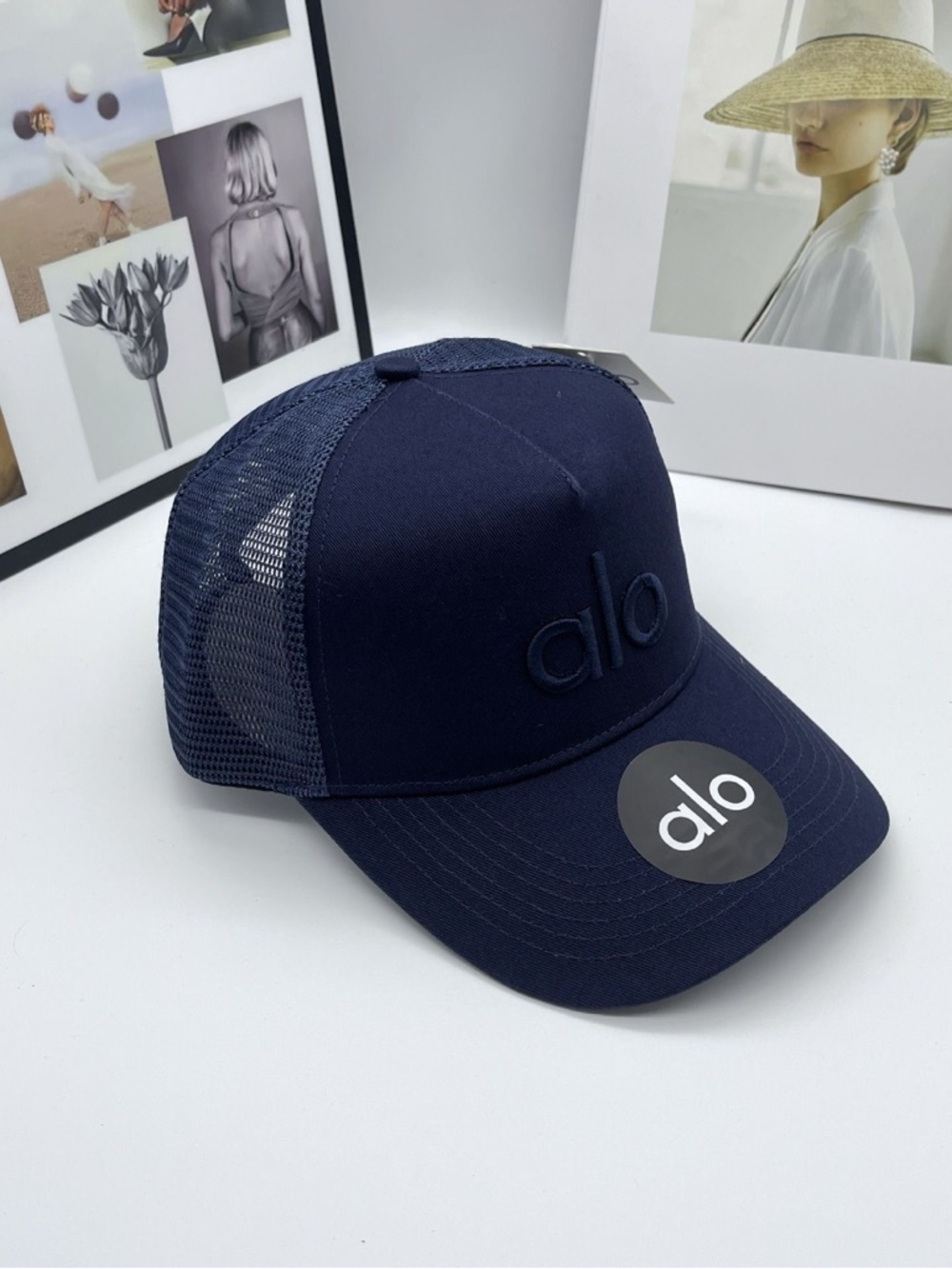 ALO Yoga Navy Mesh Trucker Cap